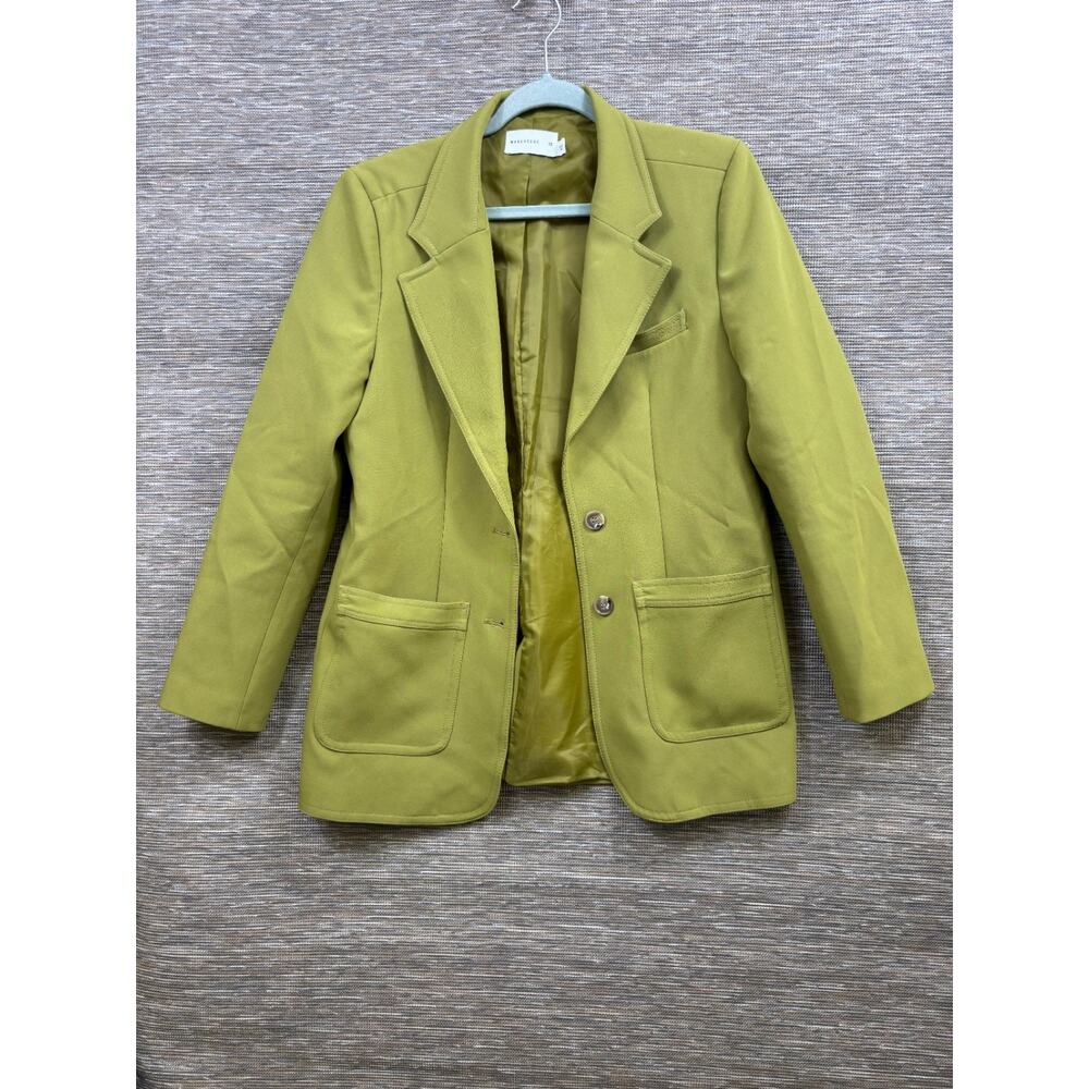 Warehouse Tailored Blazer Jacket Womens Size 10 US 8 Green Two Buttons Casual
